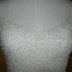 Silk chiffon beaded wedding dress. Size 6